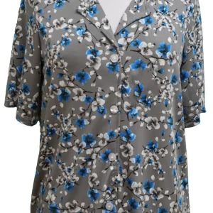 Blouse adaptée 1-1463 Gris/Turquoise