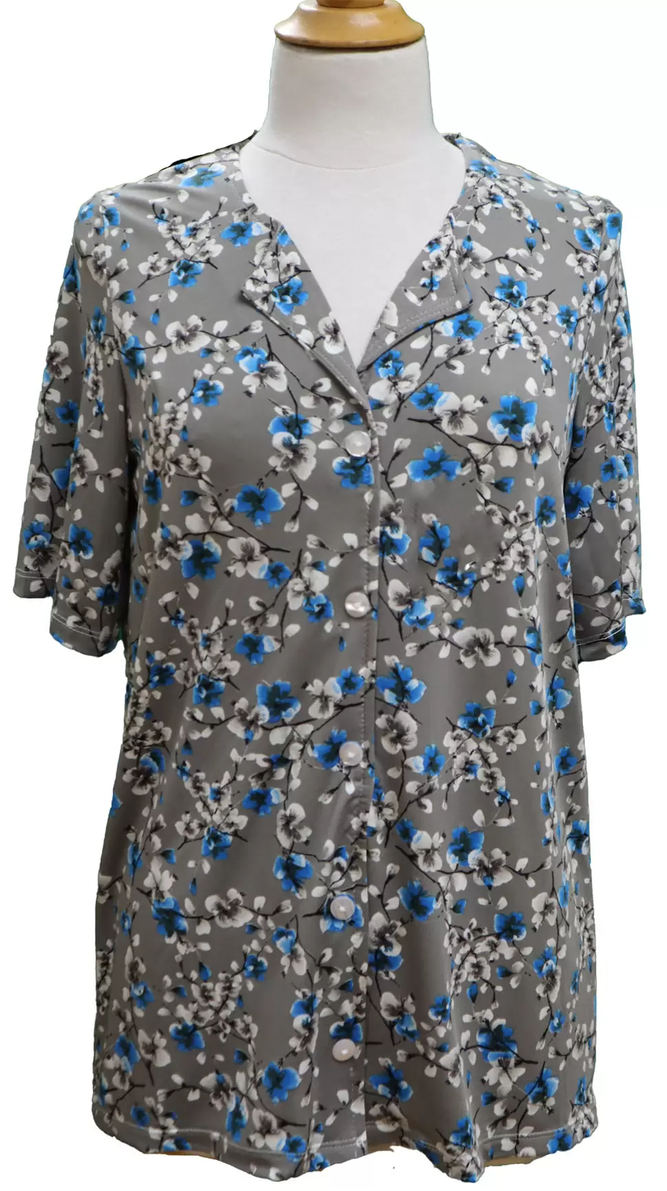 Blouse adaptée 1-1463 Gris/Turquoise