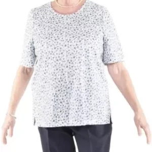 T-shirt Adapté Fleuri Bleu