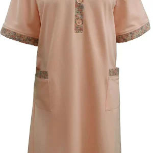 Robe Adaptée Cottonade à Collet Corail