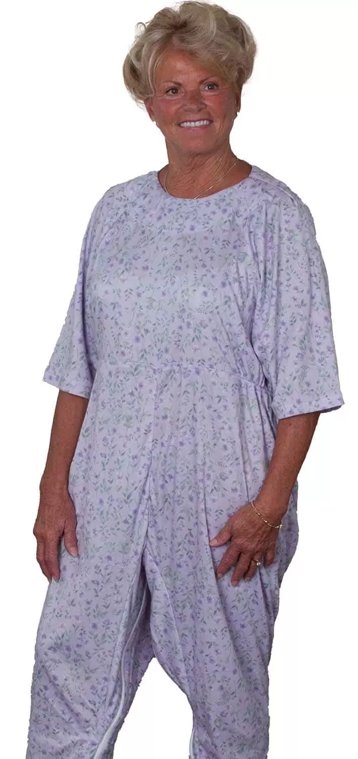 Combinaison de nuit Femme Alzheimer 1608 – Coeurs bleu – Image 2
