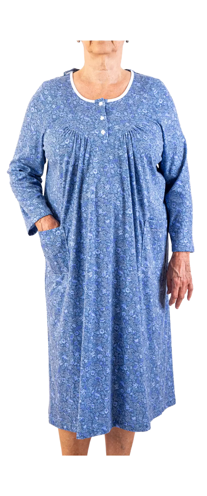 Robe de nuit Adaptée 2-2298 Fleuri Bleu