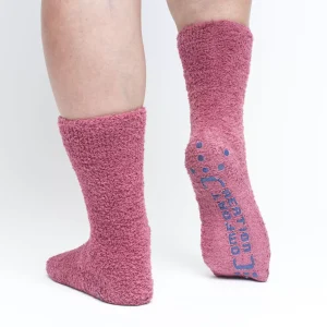 Bas anti-dérapants rose