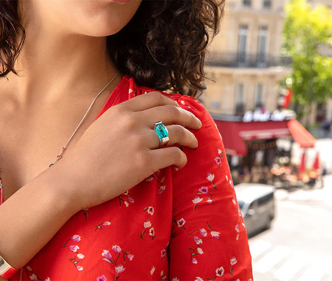 Bague Joséphine Bleu Azur – Image 3
