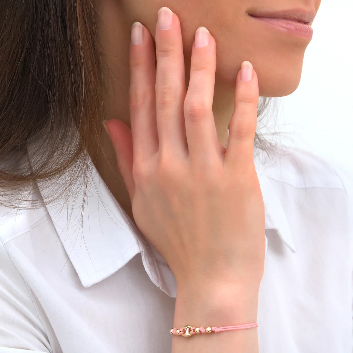 Bracelet Lien Grain de Café Doré – Image 4