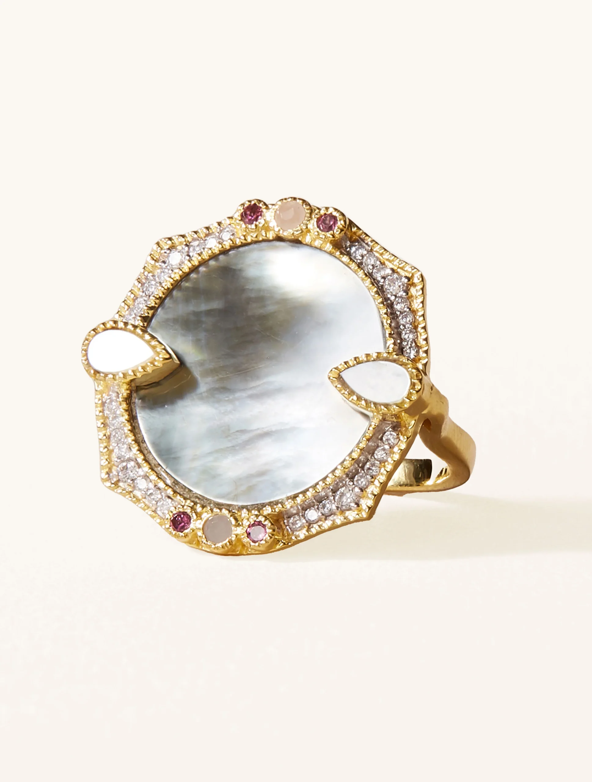 Bague Janih - Nacre Grise