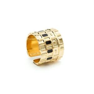 Bague large Gearing dorée - Isabelle Michel