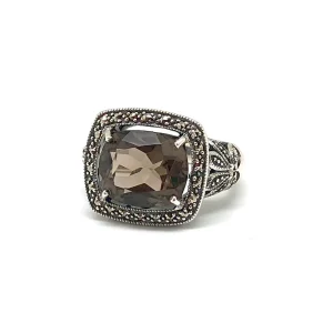Bague art deco quartz fumé - Métron