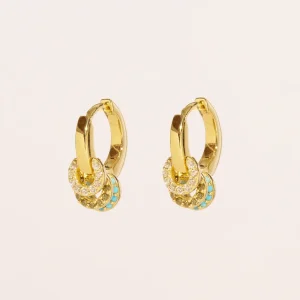 Boucles d'oreilles Karma - Blanc, vert, turquoise