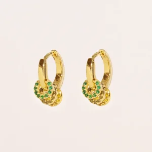 Boucles d'oreilles Karma - Vert, jaune
