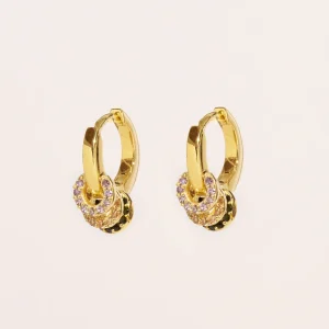 Boucles d'oreilles Karma - Violet, champagne, noir