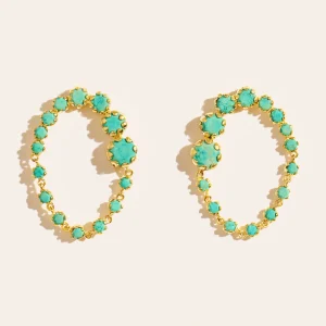Boucles d'oreilles Rive D'or - Turquoise
