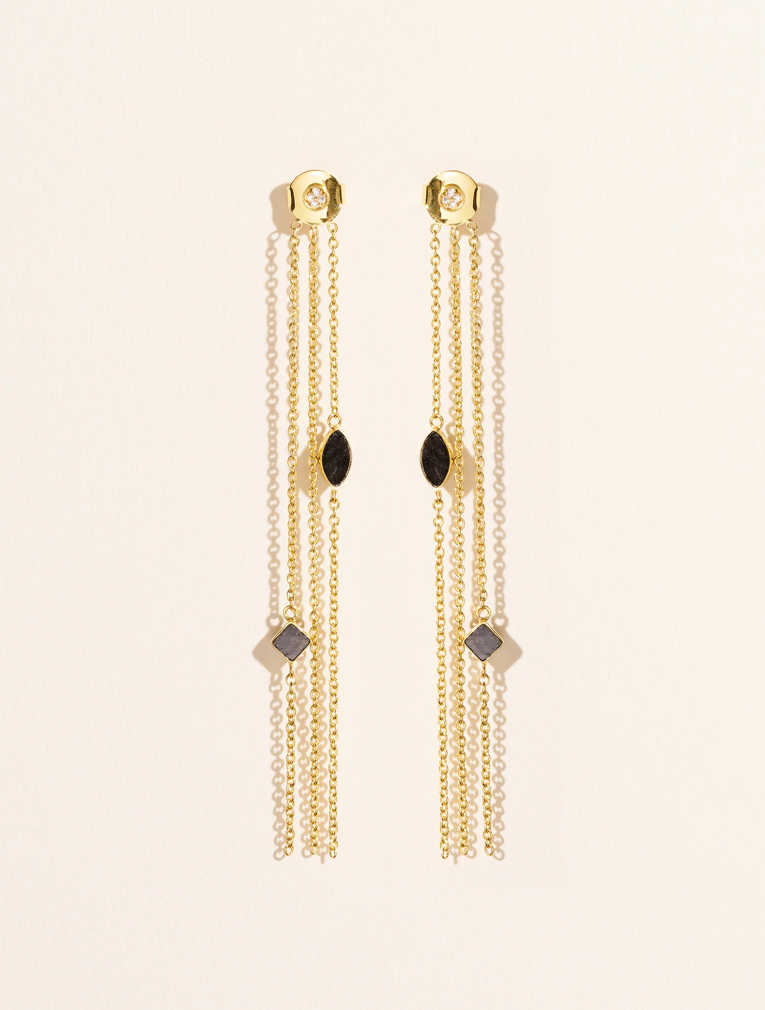 Boucles d'oreilles Shayan - Onyx Texturé