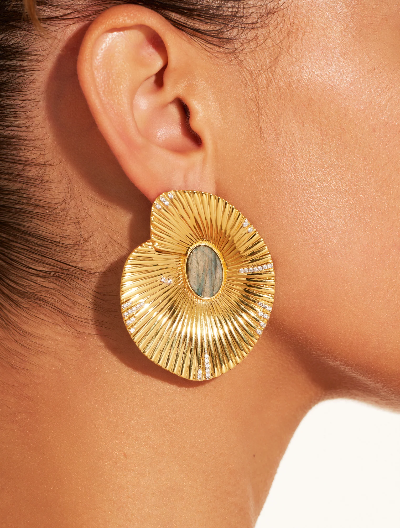 Boucles d'oreilles coquillage - Labradorite – Image 2