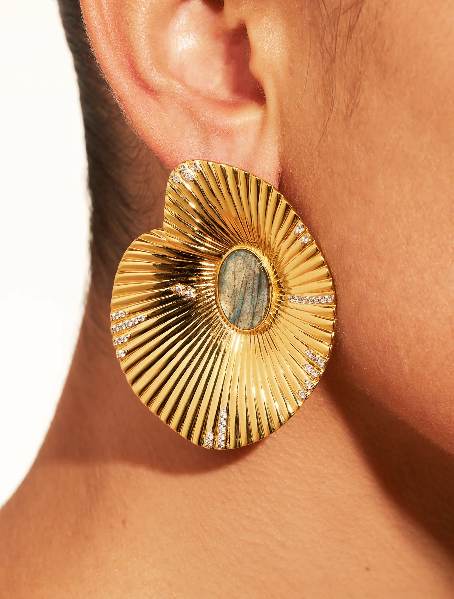 Boucles d'oreilles coquillage - Labradorite – Image 3