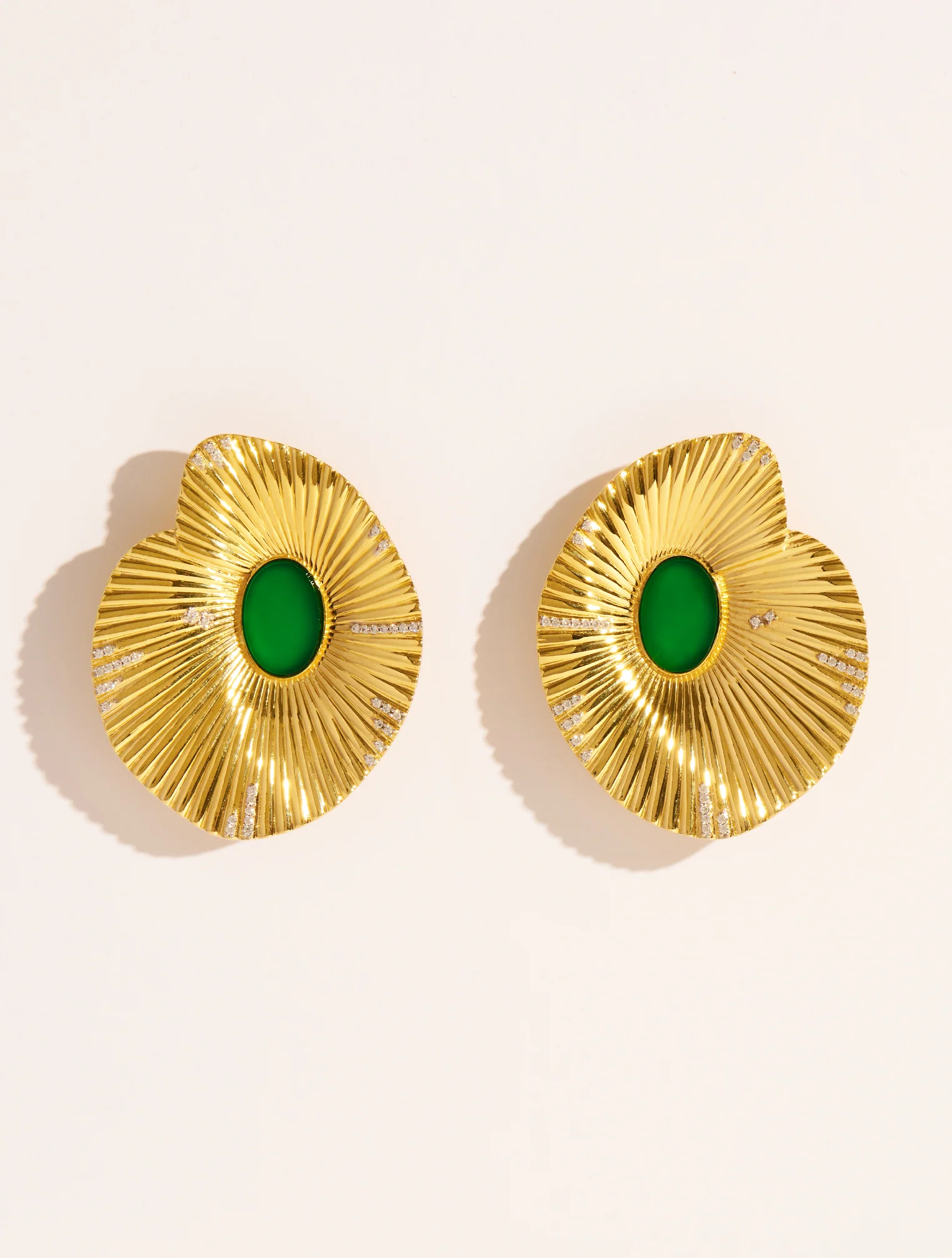Boucles d'oreilles coquillage - Onyx vert