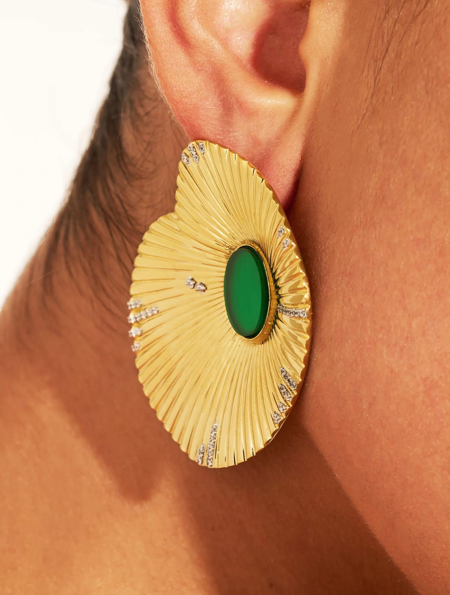 Boucles d'oreilles coquillage - Onyx vert – Image 3