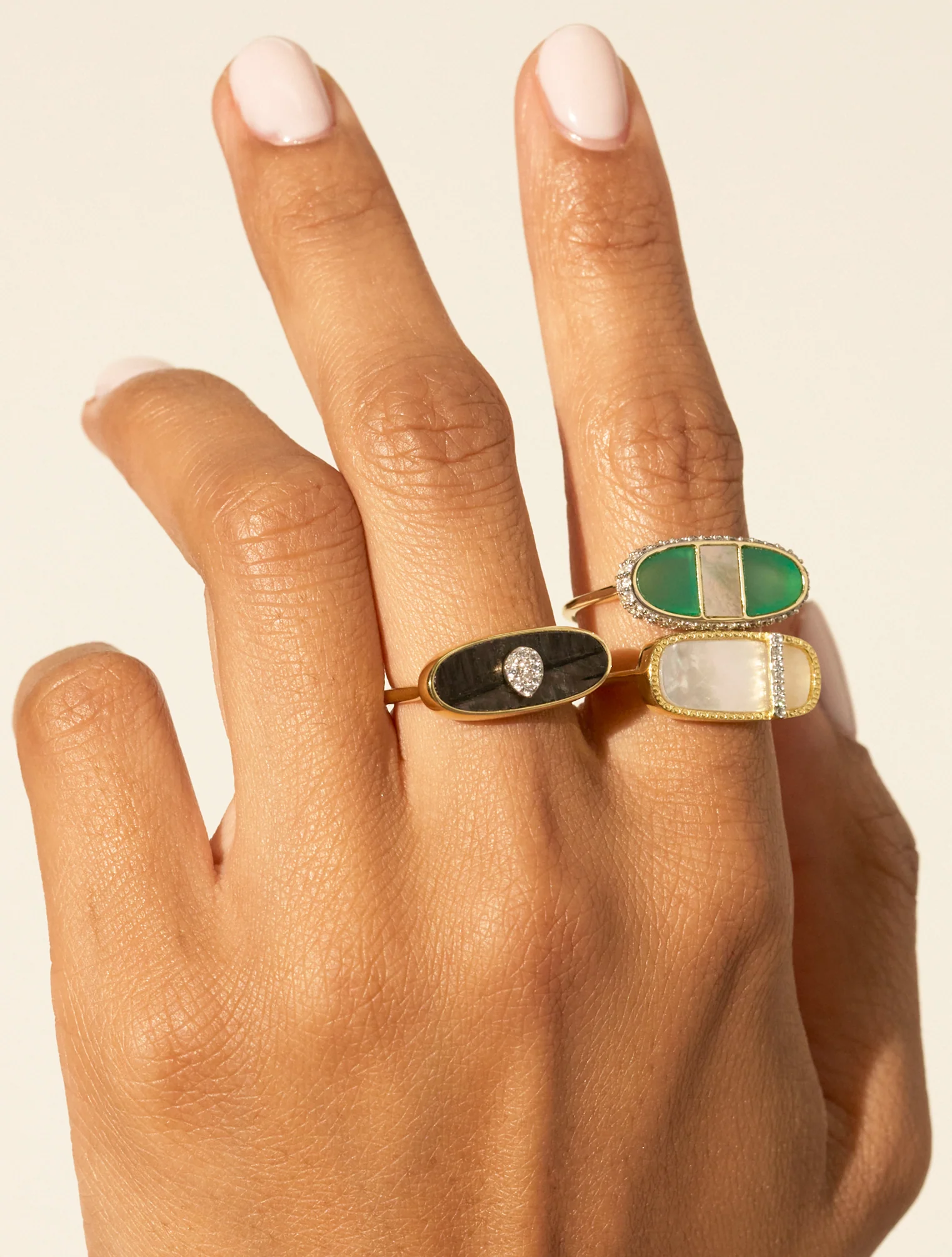 Bague Izy 2 - Onyx Texturé – Image 3