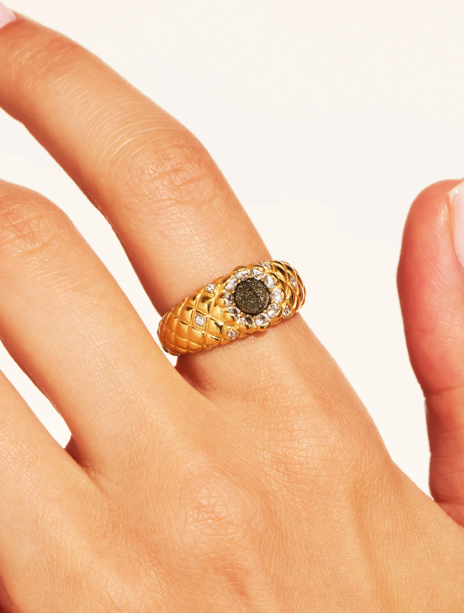 Bague Rive D'or - Obsidienne dorée – Image 2