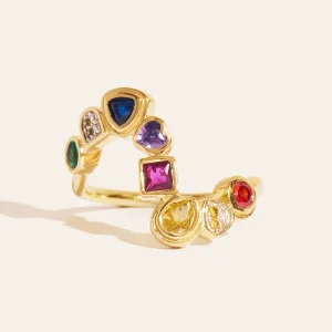 Bague Rivière - Zircons multicolores