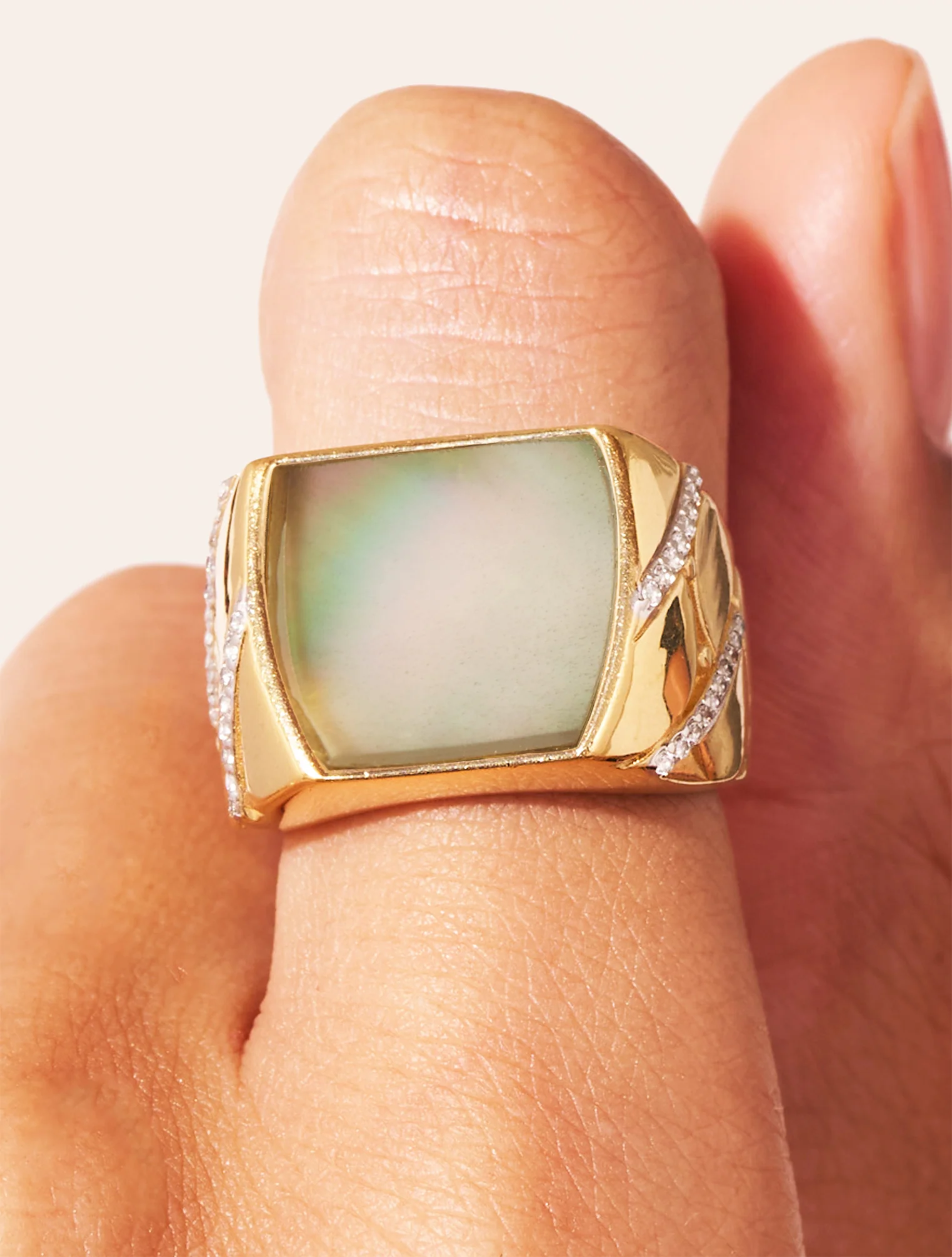 Bague Seema - Nacre Grise – Image 4