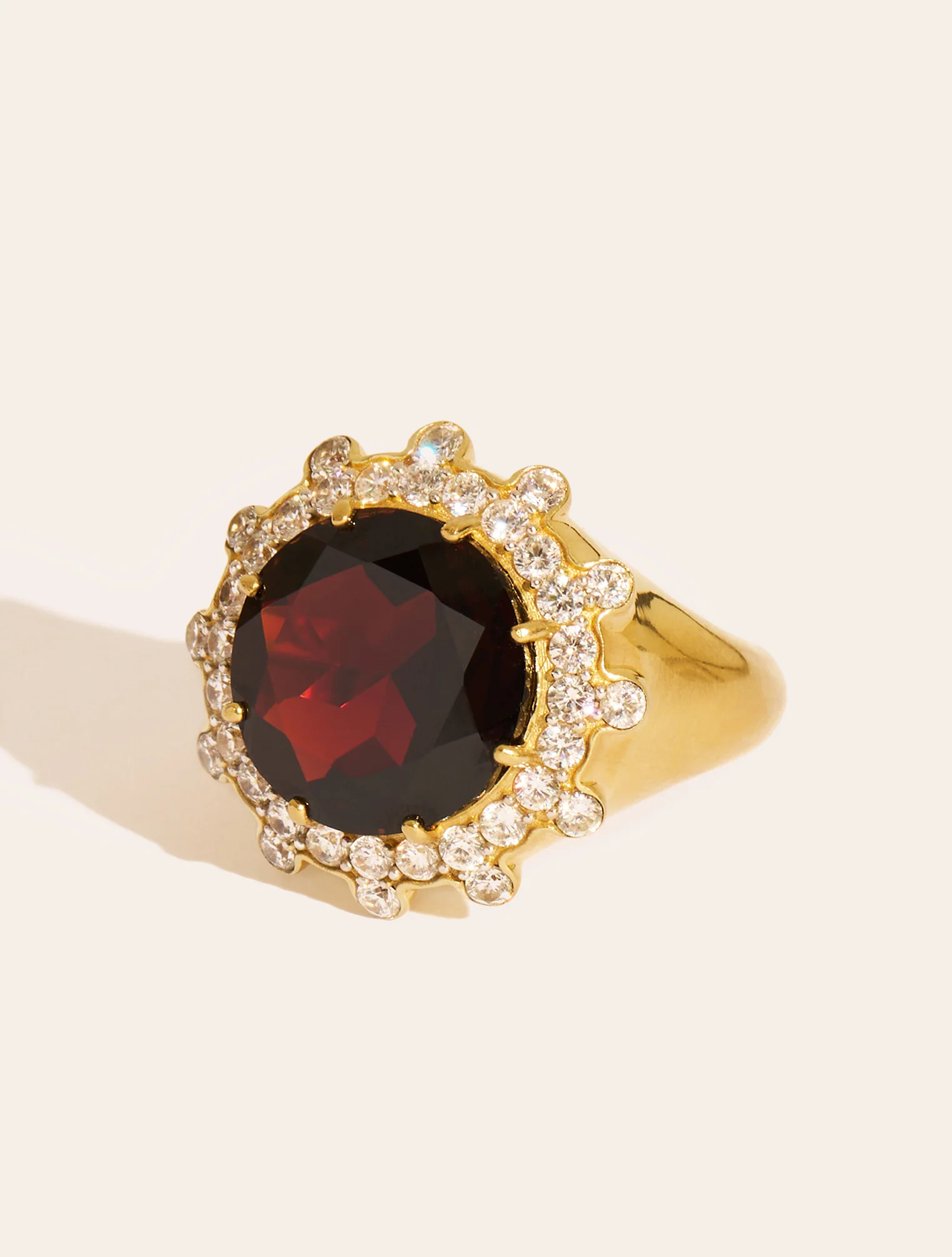 Bague Soleil sauvage - Quartz coloré grenat