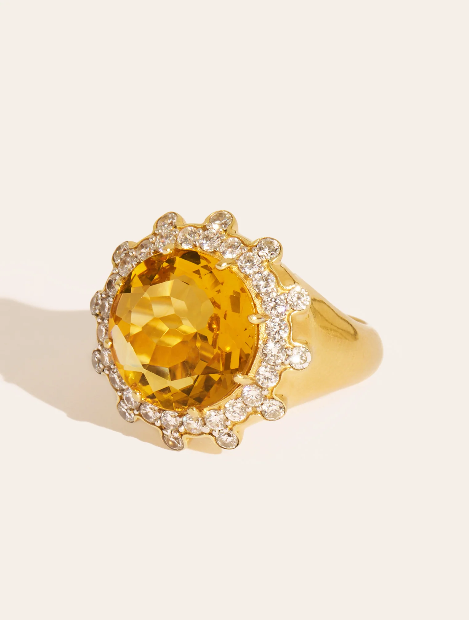 Bague Soleil sauvage - Quartz coloré jaune