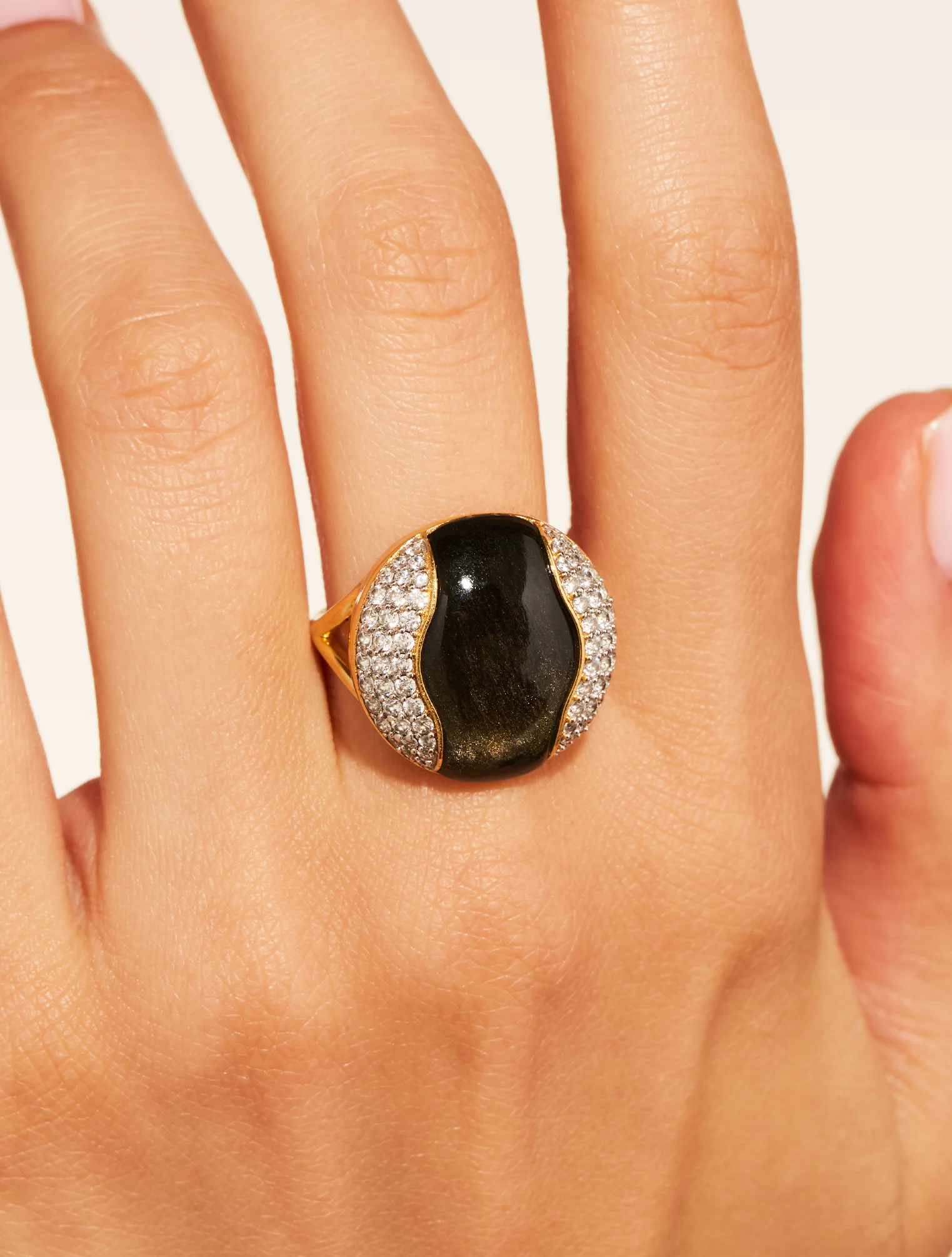 Bague Vertige - Obsidienne dorée – Image 2