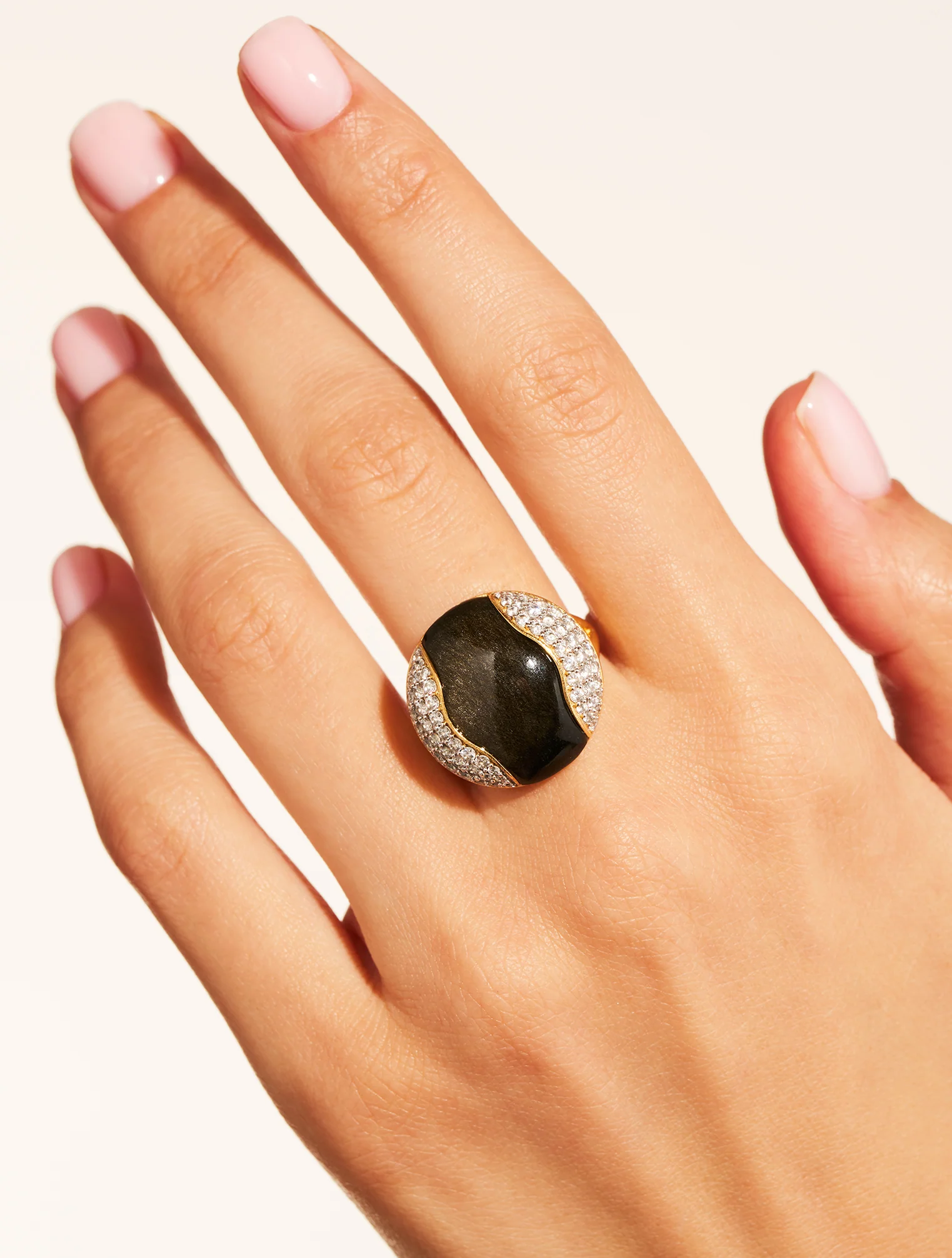 Bague Vertige - Obsidienne dorée – Image 3