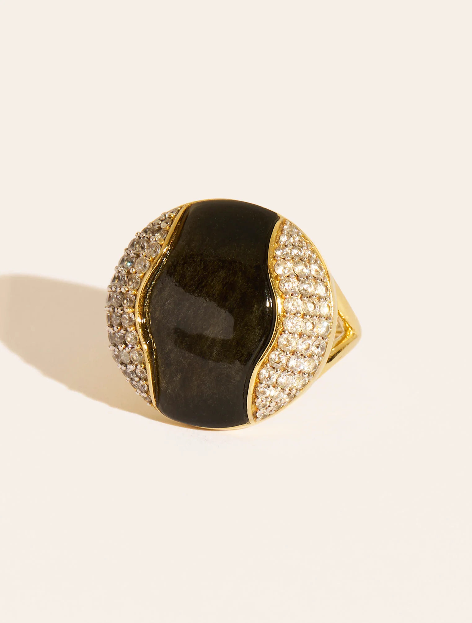 Bague Vertige - Obsidienne dorée