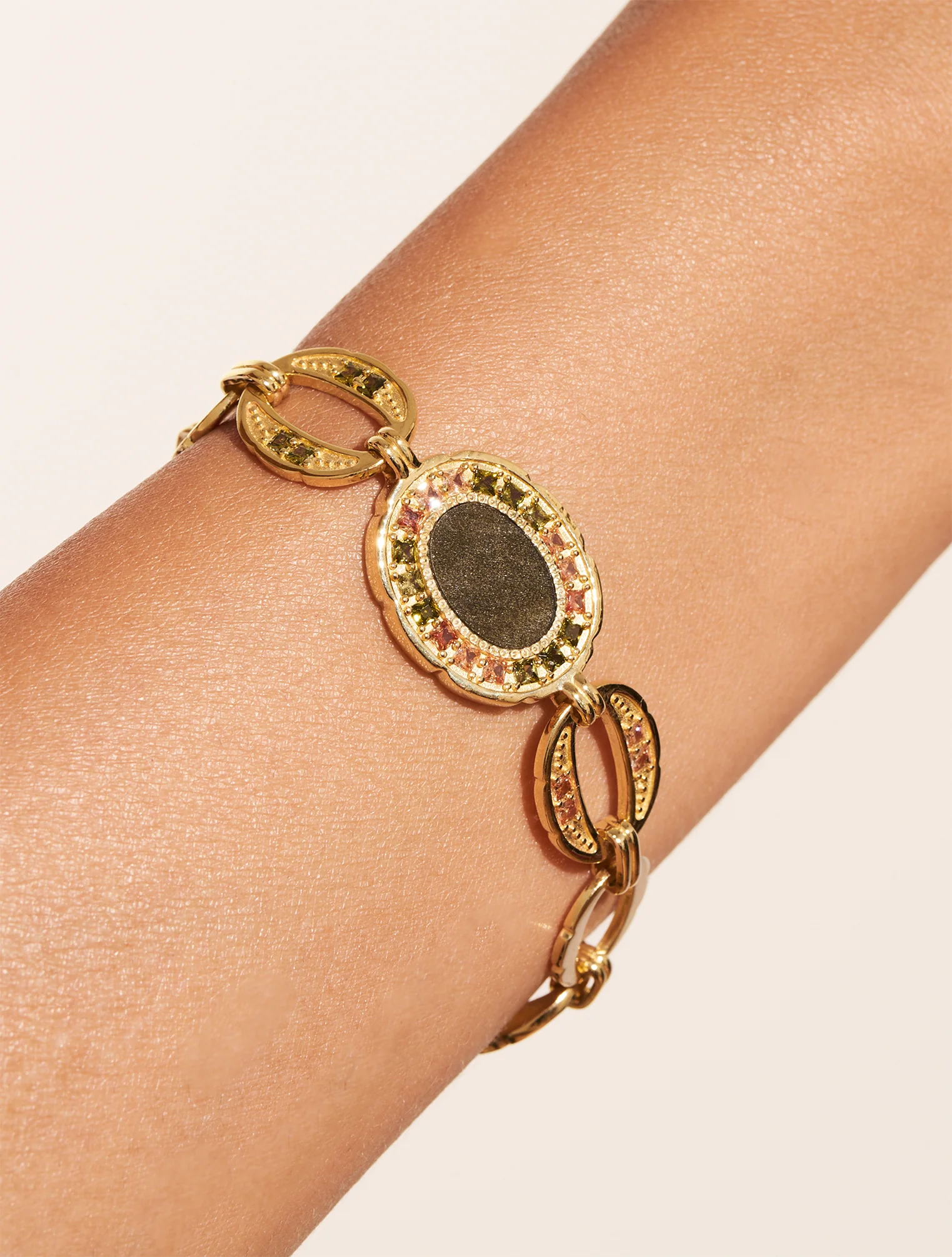 Bracelet Héra - Obsidienne Dorée – Image 2