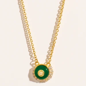 Collier coquillage - Onyx vert