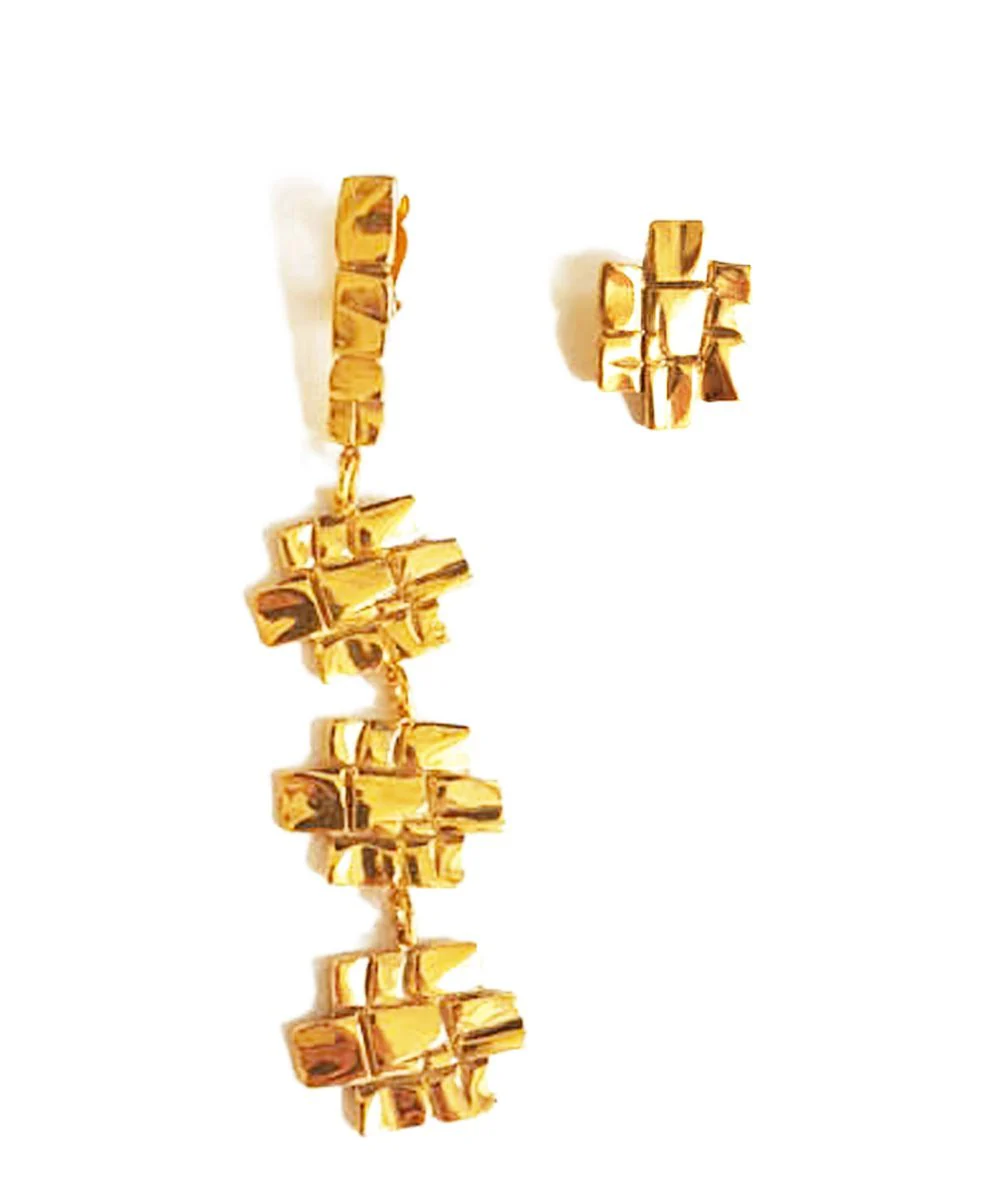 Boucles d'oreilles Ecorce asymétriques - Eloïse Fiorentino