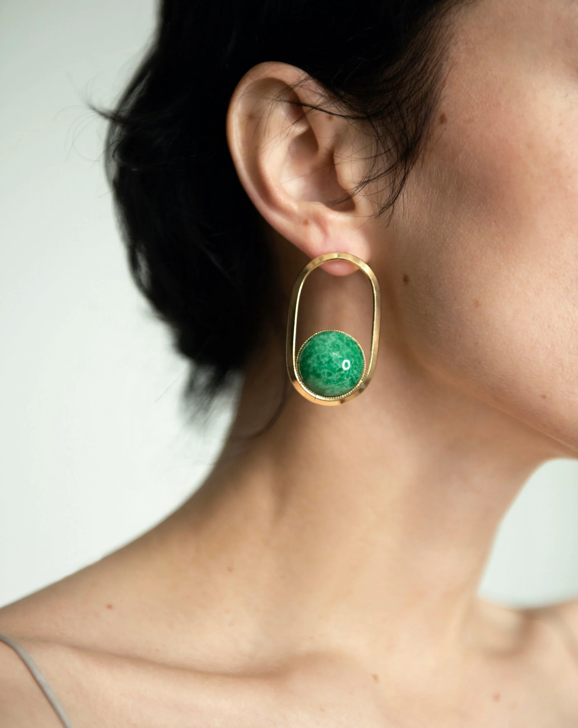 Boucles d'oreille 70 malachite- Isabelle Michel – Image 3