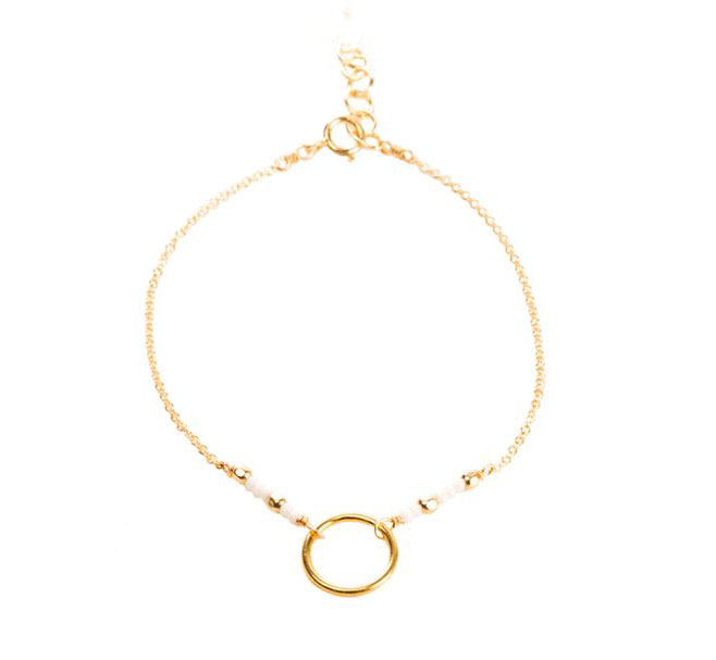 Bracelet cercle or perles