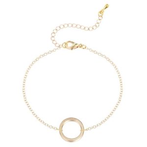Bracelet femme cercle plaque or