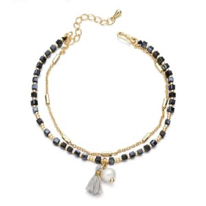 Bracelet multirangs noir