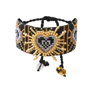 Bracelet Isis en corde, laiton doré et perles Miyuki