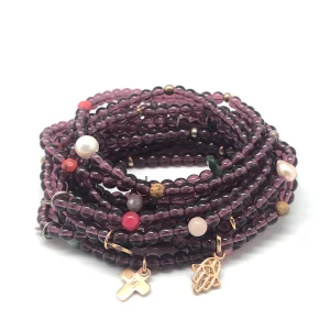 Bracelets améthystes et charms Lucky 13 - Lara Curcio Jewelry