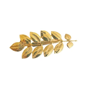 Broche Feuille d'Accacia Dorée