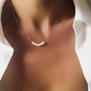 Collier fin perles argent
