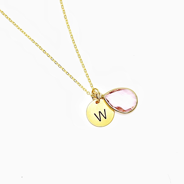 Collier femme initiale doré – Image 2