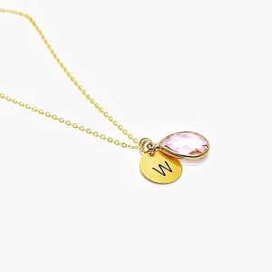 Collier femme initiale doré