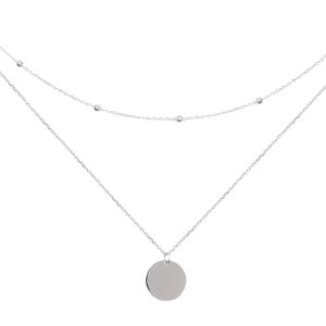 Collier multirangs chaîne satellite argent