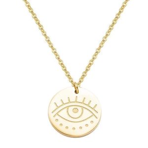 Collier oeil plaqué or