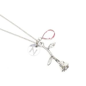 Collier femme personnalisé pierre rose