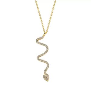 Collier serpent en argent plaqué or