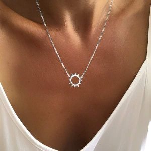 Collier soleil acier