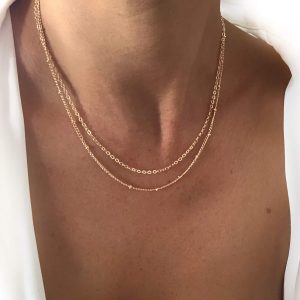 Collier tendance 2024- double chaine dorée