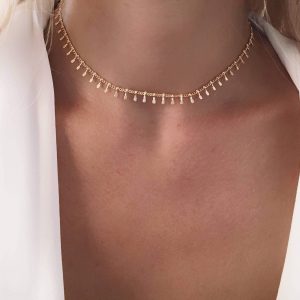 Collier tendance 2024- ras de cou pampille